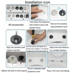 1 Pair 3903 Zinc Alloy Toilet Seat Hinge Installation Nut Quick Release Installation Screw - Image 7