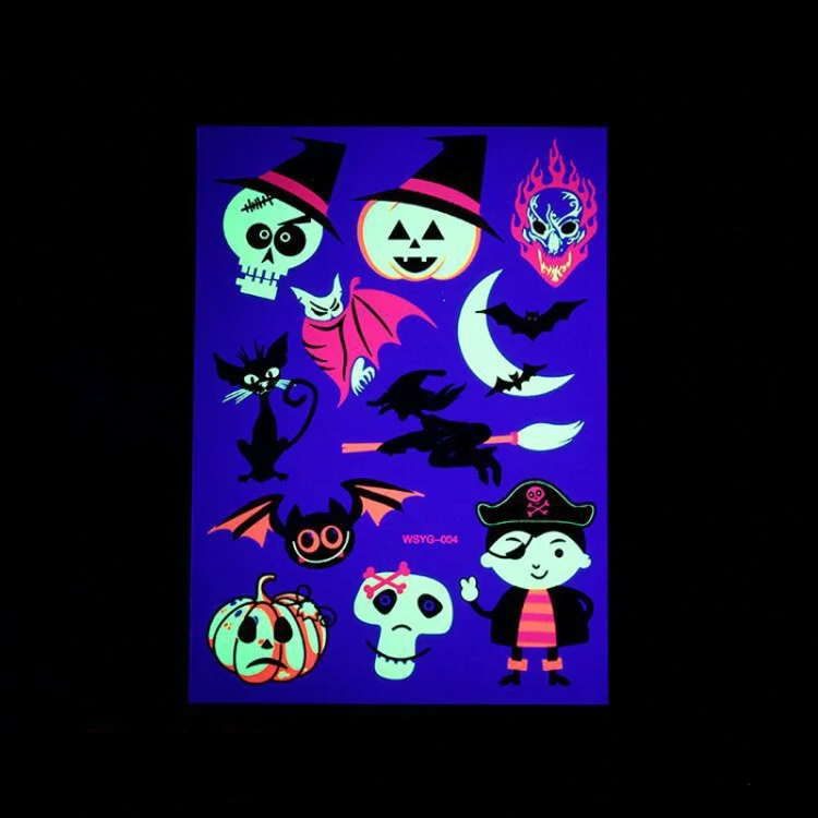 TBD0597784101_B4.webp Halloween Fluorescent Children Water Transfer Sticker Cartoon Animal Tattoo Sticker - Image 5