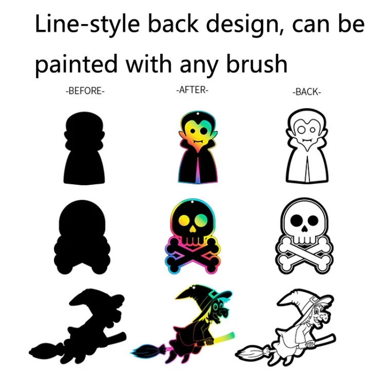 TBD0597784801_B2.webp GG-24 Children Colorful Halloween Scratch Painting Set DIY Funny Ornaments Holiday Scratch Painting Paper - Image 3
