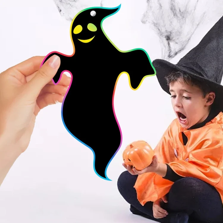 TBD0597784801_B6.webp GG-24 Children Colorful Halloween Scratch Painting Set DIY Funny Ornaments Holiday Scratch Painting Paper - Image 7