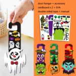 1 Sets Children Cartoon Halloween Decoration Door Hanging Stickers Holiday DIY Game Emoticons - Image 6