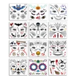 10 PCS Water Transfer Stickers Children Cartoon Halloween Funny Tattoo Stickers Horror Decoration Face Stickers - Image 2