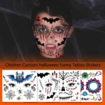10 PCS Water Transfer Stickers Children Cartoon Halloween Funny Tattoo Stickers Horror Decoration Face Stickers - Image 6
