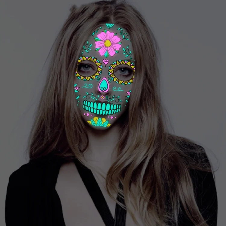 TBD0597785501_B2.webp Halloween Two-Color Luminous Funny Tattoo Stickers Face Sticker - Image 3