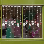 1 Set Christmas Snowman Ornaments Glass Door Window Electrostatic Sticker