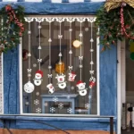 1 Set Christmas Snowman Ornaments Glass Door Window Electrostatic Sticker - Image 3
