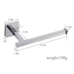Stainless Steel Square Paper Towel Holder Bathroom Hardware Pendant Roll Paper Shelve - Image 3