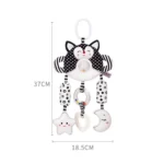 Newborn Baby Stroller Pendant Black And White Wind Chime 0-1 Year Old Early Education Toy Baby Comfort Bed Bell - Image 3