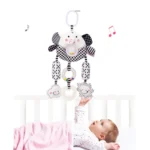 Newborn Baby Stroller Pendant Black And White Wind Chime 0-1 Year Old Early Education Toy Baby Comfort Bed Bell - Image 5