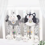 Newborn Baby Stroller Pendant Black And White Wind Chime 0-1 Year Old Early Education Toy Baby Comfort Bed Bell - Image 6