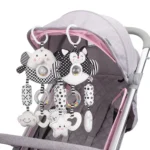 Newborn Baby Stroller Pendant Black And White Wind Chime 0-1 Year Old Early Education Toy Baby Comfort Bed Bell - Image 7