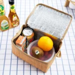 Portable Insulated Thermal Lunch Box Canvas Imitation Rattan Lunch Bag Picnic Container - Image 6