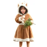 PS4509 Christmas Coral Fleece Animal Costume Christmas Elk Skirt - Image 2