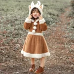PS4509 Christmas Coral Fleece Animal Costume Christmas Elk Skirt - Image 4