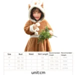 PS4509 Christmas Coral Fleece Animal Costume Christmas Elk Skirt - Image 6