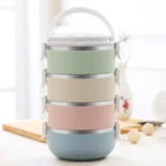 Gradient Color Lunch Box Food Bento Box Stainless Steel Container