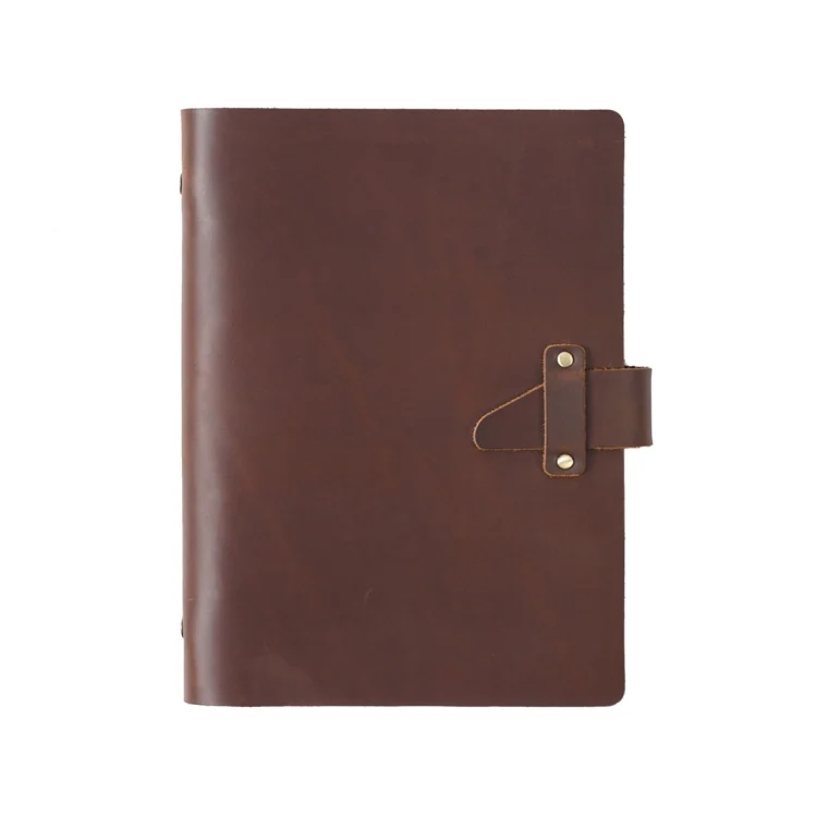 A5 Cowhide Retro Loose-Leaf Notebook Diary Office Business Simple Notepad Crazy Horse Leather Handbook