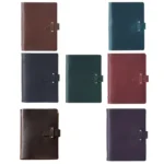 A5 Cowhide Retro Loose-Leaf Notebook Diary Office Business Simple Notepad Crazy Horse Leather Handbook - Image 2