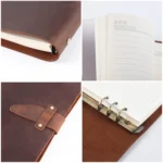 A5 Cowhide Retro Loose-Leaf Notebook Diary Office Business Simple Notepad Crazy Horse Leather Handbook - Image 5