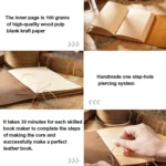 Handmade Sketchbook Cowhide Notebook Retro Notepad Notebook Diary Gift - Image 6
