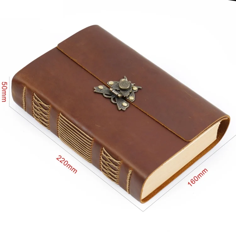 TBD0598891201_B6.webp Handmade Sketchbook Cowhide Notebook Retro Notepad Notebook Diary Gift - Image 7