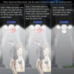 TG-TY051 4-Head Rotatable Solar Wall Light Body Sensor Outdoor Garden Waterproof Corridor Garden Lighting Street Light, Spec: - Image 3