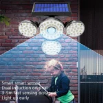 TG-TY051 4-Head Rotatable Solar Wall Light Body Sensor Outdoor Garden Waterproof Corridor Garden Lighting Street Light, Spec: - Image 4