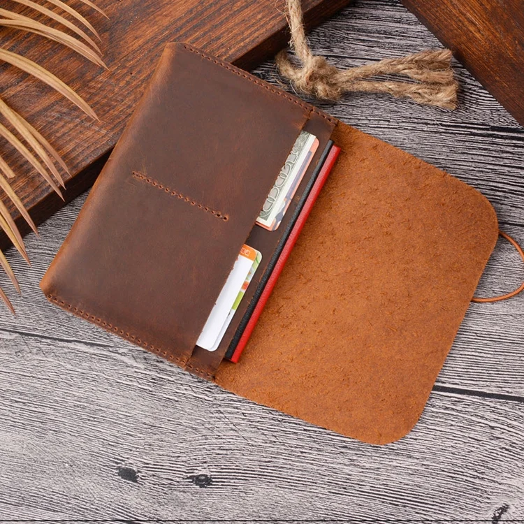 TBD0598892301A_2.webp Crazy Horse Skin  Passport Bag Document Holder Retro Boarding Pass Wallet Card Holder - Image 5