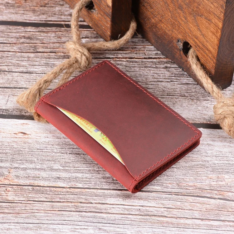 TBD0598894601_B4.webp Cowhide Card Holder Simple Bank Card Storage Folder Membership Card Holder Wallet - Image 5