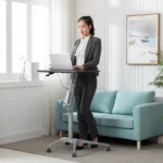 D10 Universal Wheel Standing Computer Desk Movable Lifting Desk - Image 7