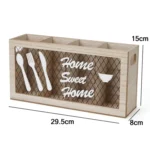 Kitchen Wooden Tableware Cutlery Storage Box - Image 2