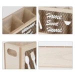 Kitchen Wooden Tableware Cutlery Storage Box - Image 3