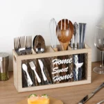Kitchen Wooden Tableware Cutlery Storage Box - Image 4
