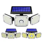 Solar 3-Head Rotatable Wall Lights Human Sense Outdoor Waterproof Garden Street Light - Image 2