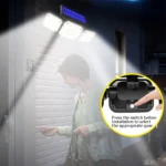 Solar 3-Head Rotatable Wall Lights Human Sense Outdoor Waterproof Garden Street Light - Image 4
