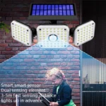 Solar 3-Head Rotatable Wall Lights Human Sense Outdoor Waterproof Garden Street Light - Image 5