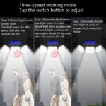 Solar 3-Head Rotatable Wall Lights Human Sense Outdoor Waterproof Garden Street Light - Image 6