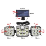 TG-TY075 Solar 3-Head Rotatable Wall Light Body Sensation Outdoor Waterproof Garden Light, Style: - Image 7