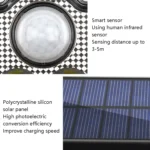 TG-TY075 Solar 3-Head Rotatable Wall Light Body Sensation Outdoor Waterproof Garden Light, Style: - Image 4