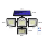 TG-TY085 Solar 4-Head Rotatable Wall Light with Remote Control Body Sensing Outdoor Waterproof Garden Lamp, Style: - Image 7