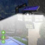 TG-TY085 Solar 4-Head Rotatable Wall Light with Remote Control Body Sensing Outdoor Waterproof Garden Lamp, Style: - Image 6