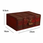 Desktop Book Finishing Retro Box Wooden Jewelry Storage Box With Lock - Image 3