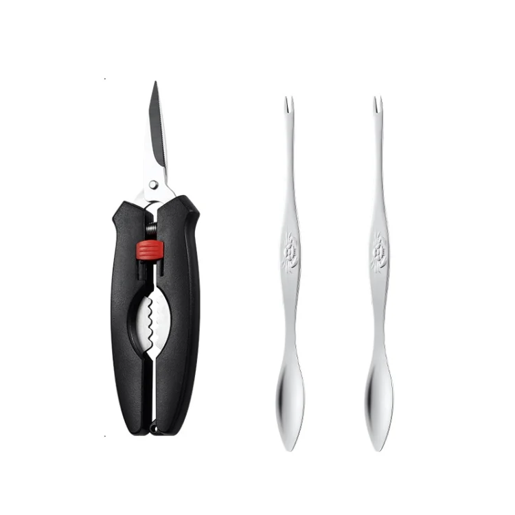 Crab Tool 304 Stainless Steel Crab Fork Crab Scissors Crab Needle,Style: