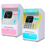 8010 Simulated Face Recognition ATM Machine Piggy Bank Password Automatic Rolling Money Safe Piggy Bank,Style: - Image 2
