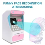 8010 Simulated Face Recognition ATM Machine Piggy Bank Password Automatic Rolling Money Safe Piggy Bank,Style: - Image 4