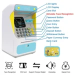 8010 Simulated Face Recognition ATM Machine Piggy Bank Password Automatic Rolling Money Safe Piggy Bank,Style: - Image 5