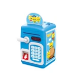 8001 Fingerprint Sensor Unlock ATM Piggy Bank Automatic Rolling Money Simulation Password Safe Toy