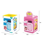 8001 Fingerprint Sensor Unlock ATM Piggy Bank Automatic Rolling Money Simulation Password Safe Toy - Image 3