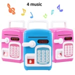 8001 Fingerprint Sensor Unlock ATM Piggy Bank Automatic Rolling Money Simulation Password Safe Toy - Image 4