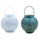 Outdoor Garden Decoration LED Solar Wrought Iron Hollow Ball Shape Portable Lamp - Image 2